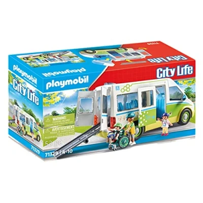 Imagen de PLAYMOBIL City Life 71329 Autobús Escolar, Escolar Grande con Puerta corredera, Juguetes para niños a Partir de 4 años