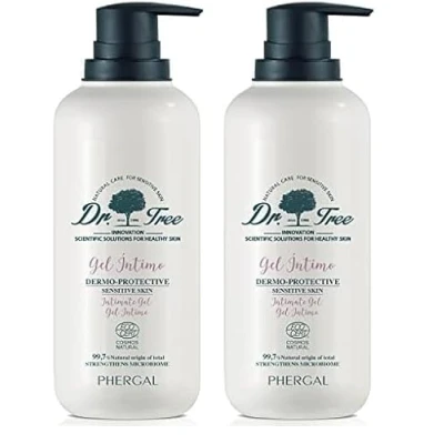 Imagen de Dr. Tree Gel Intimo Dermoprotector Hipoalergénico, Higiene e Hidratación ECO, Restaura Flora, Elimina el Olor y Calma los Picores, Sin Sulfatos SLE, SLS, parabenos, siliconas, 400 ml