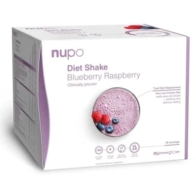 Imagen de NUPO Diet Shake Arándano Frambuesa Batidos dietéticos de primera calidad para el control peso I Batido sustitutivo comidas probado clínicamente 30 Raciones Sin OMG