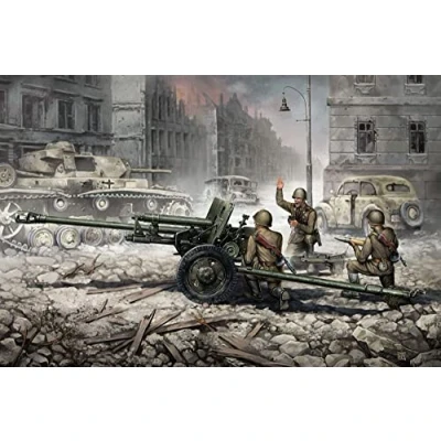 Imagen de Zvezda 3671 Soviet Anti Tank 76mm Gun with Crew, Scala 1/35, Model Kit, ZS3671