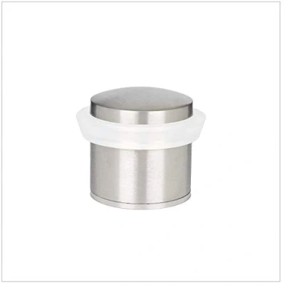 Imagen de EVI Herrajes Tope de Puerta 28 x 30 mm Base Roscada Goma Blanca Acero Inoxidable Acabado Mate Incluye Tornillo + Taco Sujeción Mod. 04020228BCBAM