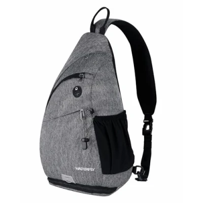 Imagen de Waterfly Mochila Cruzada Pecho Bandolera Casual para Ciclismo Senderismo Hombre y Mujer (Gris oscuro)
