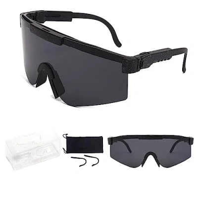 Imagen de NEOVSUNY gafas de sol polarizadas, ciclismo para hombre y mujer, protección UV 400, deportes al aire libre, deporte, conducir, pesca, viajes, Talla única, Negro