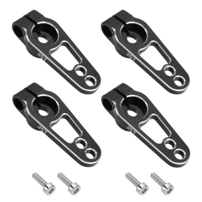 Imagen de YINETTECH 4Pzs 25T Brazo Servo de Aleación Aluminio Dirección Un Solo Lado Roscas M3 para Coche RC Escala 1/10 Compatible con Futaba Servomotores Negro