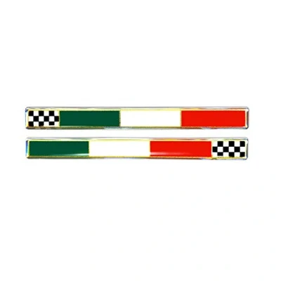 Imagen de 4R Quattroerre.it 14080A Stickers 3D Bandera Italia Ajedrez DX+SX HQ, 110 x 10 mm, Tricolor
