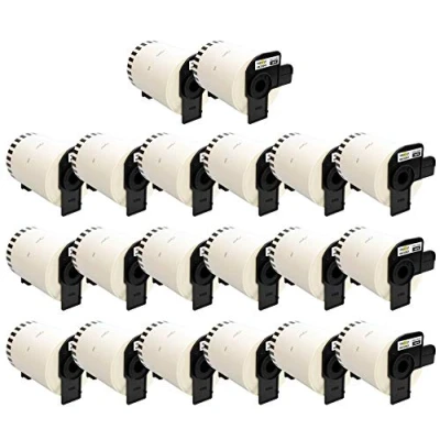 Imagen de Yellow Yeti 20 Rollos DK 22243 Cintas continuas 102mm x 30,48m Etiquetas compatibles para Brother P Touch QL 1050 1050N 1060N 1100 1110NWB