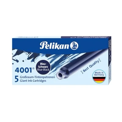 Imagen de Pelikan Tintenpatronen 4001 Recambios para bolígrafos y plumas, Paquete de 5, azul negro