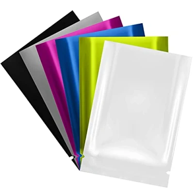 Imagen de BELLE VOUS Bolsas Reutilizables Variadas Parte Superior Abierta (Pack de 200) Mylar 9 x 6 cm Aluminio Planas Se Sellan con Calor, A Prueba Olor para Alimentos, Café, Té y Más