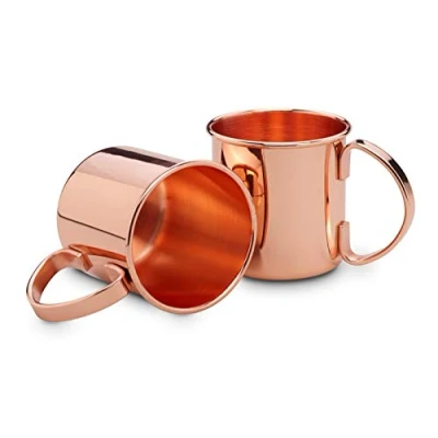 Imagen de Echtwerk juego de vasos cobre, acero inoxidable, cócteles, perfecto para ginebra, vodka, cerveza y bebidas frías, regalo, 2 tazas cobre 450 ml