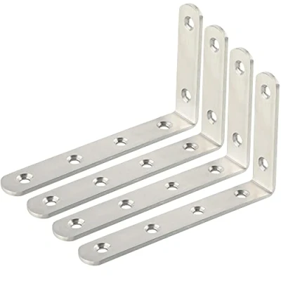 Imagen de SAYAYO Escuadras para Estanterias Metalicas Soporte de Esquina 90 Grados Cepillado Estanteria Pared 4 Piezas Acero Inoxidable 125x75x20, EJ5207 4P