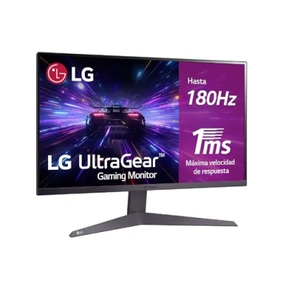 Imagen de LG 24GS50F B Monitor Ultragear, 24 Pulgadas, Panel VA: 1920 x 1080, 16:9, 180 Hz, 1 ms, Tecnología AMD FreeSync, HDR10, Black Stabilizer, Color Morado Grisáceo