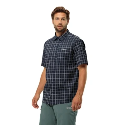Imagen de Jack Wolfskin Norbo S/S Camisa M Vestir, Azul Noche/Azulejos, Hombre