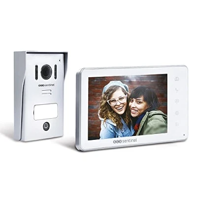 Imagen de SCS Sentinel Intercomisario de Video inalámbrico Portero con al Aire Libre Visio Street Platinum, fachada Aluminio, función monitoreo, visión Nocturna Pantalla Monitor videófono