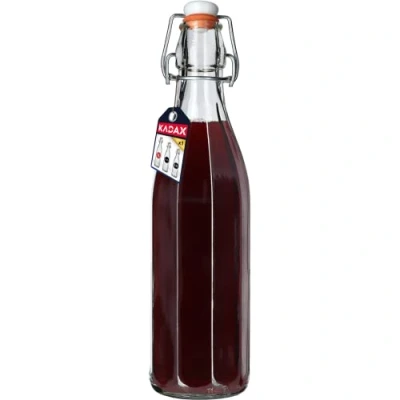 Imagen de KADAX botella universal con cierre hermético, de cristal vintage, agua, licor, zumo, hermético (1000 ml, 1 unidad)