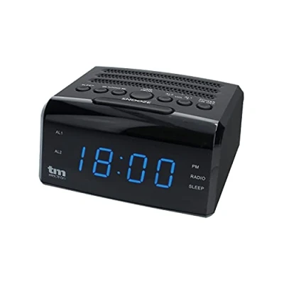 Imagen de TM Electron TMRAR010 Radio Reloj Despertador Digital PLL, Color Negro