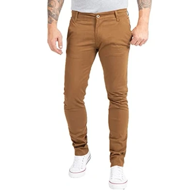 Imagen de Indumentum Pantalones chinos básicos slim fit IS 305 marrón 32W x 34L