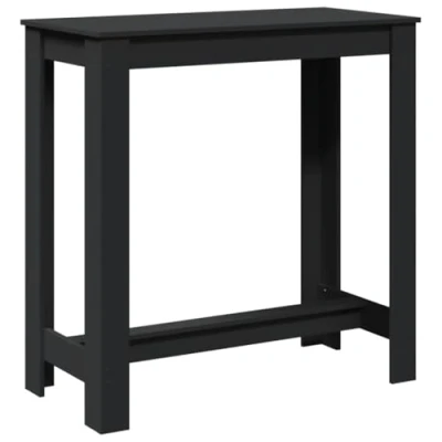 Imagen de vidaXL Mesa Alta de Bar Madera ingeniería Negra 102x50x103,5 cm, Bar, mesita Cocina, mesas Pub