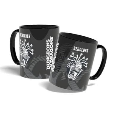 Imagen de Konix Dungeons &amp; Dragons Taza de cerámica 320 ml Motivo Beholder Negro y blanco