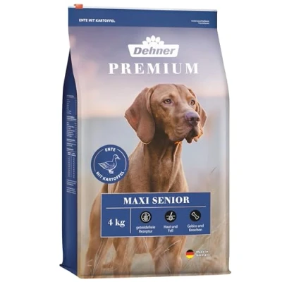 Imagen de Dehner Comida Seca para Perros Maxi Senior, Pato y Cordero con Patata, 4 kg