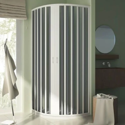 Imagen de Forte Mampara de Ducha Semicircular 75x75 CM Radio 55 H185 PVC Mod. Sharp Central