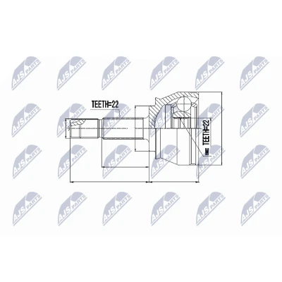 Imagen de NTY NPZ FT 044 Junta Homocinética lado de rueda FIAT: Doblo I Cargo