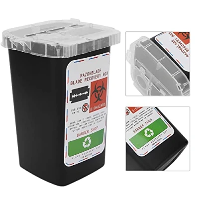 Imagen de Contenedor de Cuchillas, Conveniente Y Duradero Cuchillas para Desechar Caja Recolección el Hogar Almacenar la Cuchilla Desechada Peluquería(negro)