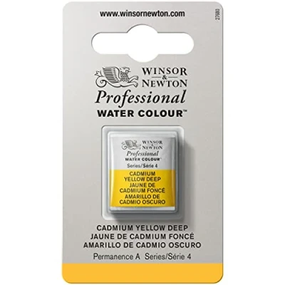 Imagen de Winsor &amp; Newton Acuarela Profesional Pintura De Acuarela, Alta Luminosidad, Resistente a la Luz, Calidad Archivo, 1/2 Godet, Color Amarillo Cadmio Oscuro ROW