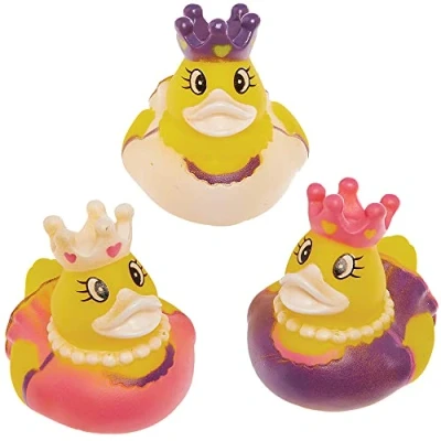 Imagen de Baker Ross FX822 Patos de goma princesa Pack 6, Relleno para bolsas fiestas infantiles