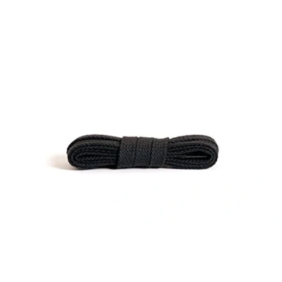 Imagen de Kaps cordones planos, de algodón 100%, hechos en Europa, 1 par, muchos colores y longitudes (100 cm 5 a 7 pares ojales / 91 negro)