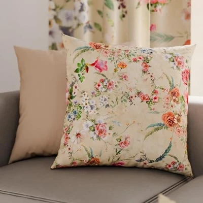 Imagen de PETTI Artigiani Italiani Par de Fundas Almohada 65 x cm Microfibra, Cojines para decoración Dormitorio, sofá, salón, Juego 2 cojín, Funda cojín Spring Color Pardo