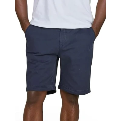Imagen de riverso Pantalones cortos chinos para hombre, elásticos, RIVConnor, corte regular, cintura elástica, monocolor, negro, beige, azul marino, verde, S, M, L, XL, XXL, 3XL, 4XL, 5XL, XXL