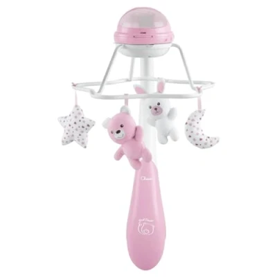 Imagen de Chicco mobile musical arc en ciel First Dreams, évolutif 3en1 pour nouveau né avec mélodies apaisantes et projection d&#039;arc ciel, 4 pendentifs doux, compatible les berceaux Next2Me, 0 mois+, rose
