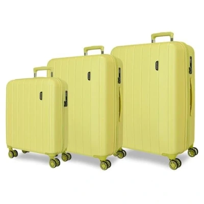 Imagen de Movom Wood Juego de Maletas Verde 55/65/75 cms Rígida ABS Cierre TSA 217L 11,38 kgs 4 Ruedas Dobles Equipaje Mano