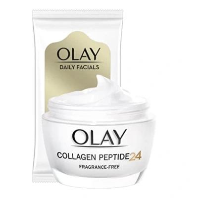 Imagen de Olay Collagen Peptide24 Crema de Dia 50ml + Daily Facials 5 en 1 Toallitas Limpiadoras 7uds