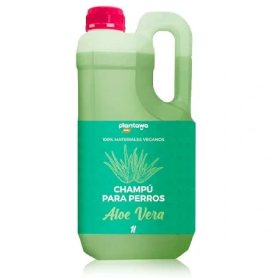 Imagen de PLANTAWA Champú para Perros Aloe Vera 2L, Sin alérgenos, parabenos, 100% Vegano, Ideal con Problemas de Piel, Dermatitis, Piel Atópica, Sensible, Extractos Naturales, Isotiazolonas