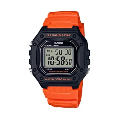 Imagen de Casio &#039;Classic&#039; Reloj de cuarzo acero inoxidable y resina para hombre, color: naranja (modelo: W 218H 4B2VCF)