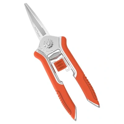 Imagen de FLORA GUARD 16.5cm Tijeras de podar, antideslizantes con mango bloqueo, reparación profesional flores, multifuncionales para cortar ramas y ratán（naranja）