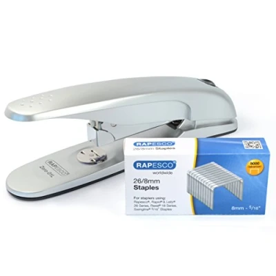 Imagen de Rapesco 1279 Kit de Grapadora Zero 01L y 5000 Grapas 26/8 mm, Plateado