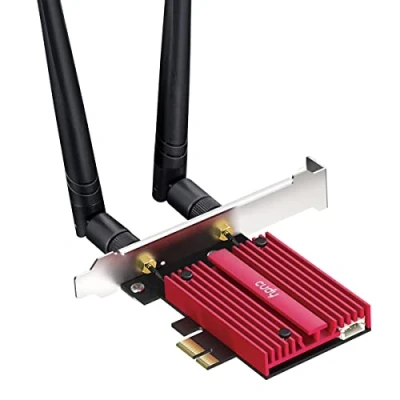 Imagen de Cudy Tarjeta WiFi 7 BE9300 WE9300 PCIe para PC, Adaptador inalámbrico de Tres Bandas 6 GHz, chipset Intel BE200, Bluetooth 5.4, WPA3, fácil instalación