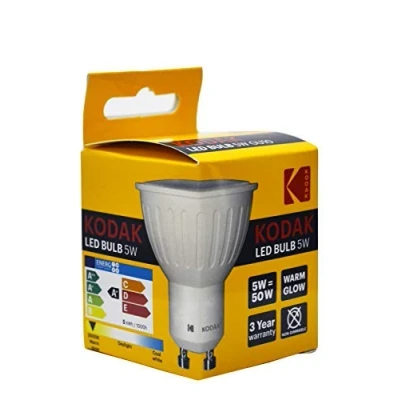 Imagen de BOMBILLA KODAK LED DICROICA GU10 400LM CALIDO 3000K 5W=50W NO REGULABLE