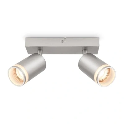 Imagen de Briloner lámpara de techo con salida luz lateral, orientable, GU10, techo, lámpara, salón, 20 cm, cromo mate