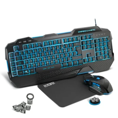 Imagen de EMPIRE Gaming Hellhounds PC Pack English Keyboard Mouse Mousepad Software programmable LED RGB backlighting 7200 dpi Windows Compatible