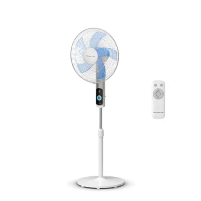 Imagen de Rowenta Turbo Silence Ventilador de pie, solo 35 dB (A) modo Silent Night ahorro energía, 12 velocidades, pantalla LED digital, temporizador, mando a distancia, blanco, VU5650