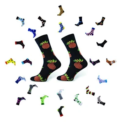 Imagen de Sesto Senso Calcetines Divertidos Algodón Mujer Hombre Locos Coloridos Funny Socks Fruta Pineapple 35 38 Piña