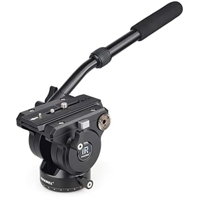 Imagen de Trípode de Cámara Video Pesado Fluido Cabezal Arrastre INNOREL H90, con 1/4 y 3/8&quot; Tornillos Placa Deslizante para Cámaras DSLR Videocámaras Filmación Disparo,hasta 15kg