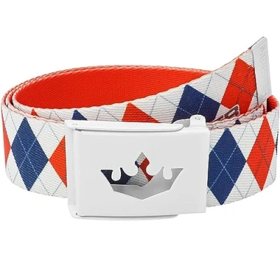Imagen de Meister Player Cinturón de Golf Cinta Tejida Ajustable y Reversible Argyle Real