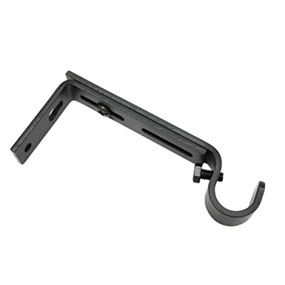 Imagen de Gardinia Soporte Extensible para diámetro de 16 mm, Color Negro Mate 10 14 cm, Programa Individual Memhis, Metal, 2