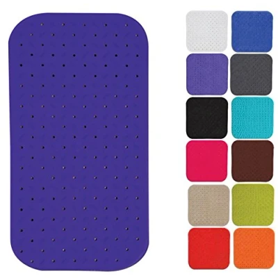 Imagen de MSV Alfombrilla de Ducha, antibacteriana, Antideslizante, con ventosas, Color Azul, Aroma a Rosas, Aprox. 36 x 76 cm, Lavable máquina 60 C