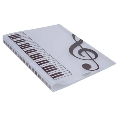 Imagen de Carpeta archivadora tamaño A4 para documentos de A4, 40 bolsillos, color G Clef White