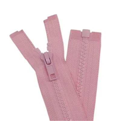 Imagen de YaHoGa 2 unidades de 60 cm cremallera plástico 5 mm divisible para chaquetas rosa
